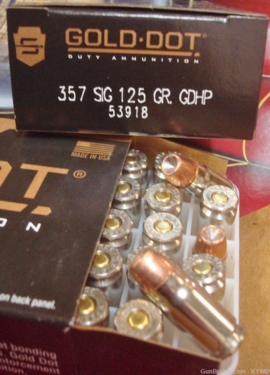 200 Speer Gold Dot 125 grain GDHP 357 SIG new ammunition 53918-img-0
