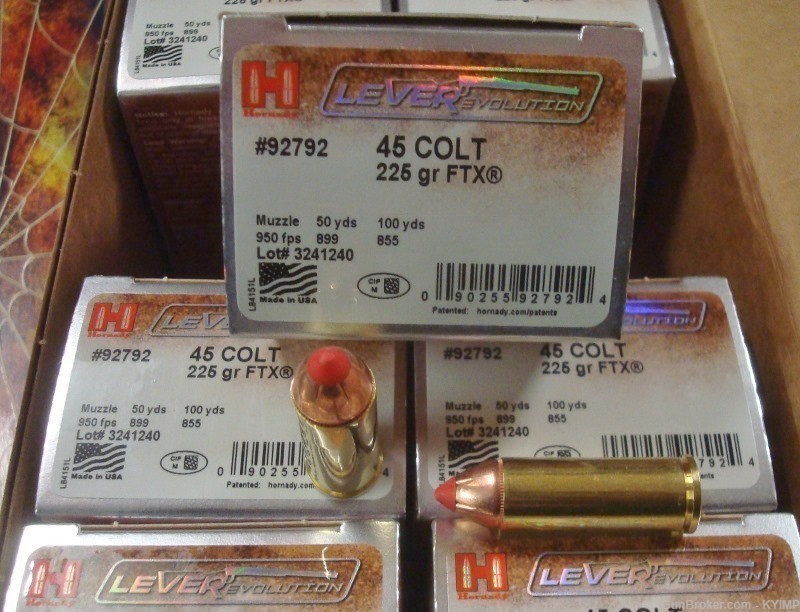60 HORNADY 45 Long Colt 225 grain FTX new LEVERevolution ammunition 92792-img-1