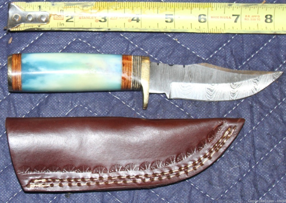 CUSTOM HANDMADE HUNTING KNIFE DAMASCUS STEEL SK3941-img-0