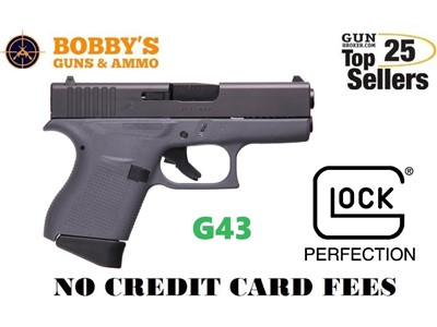 GLOCK G43 G3 Gray 9mm 6+1 3.39" "NO CREDIT CARD FEE"