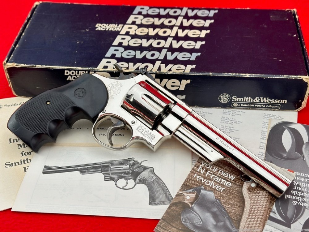 1980 Smith & Wesson 57 no dash 6" Nickel 41 Magnum - Pinned & Recessed-img-5