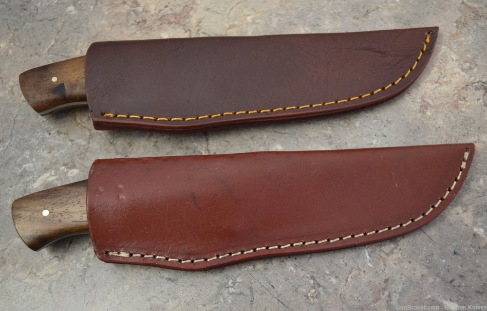 Custom Made Damascus Steel Set of 2 Hunting Knives Mix Handles (LT-858)-img-7