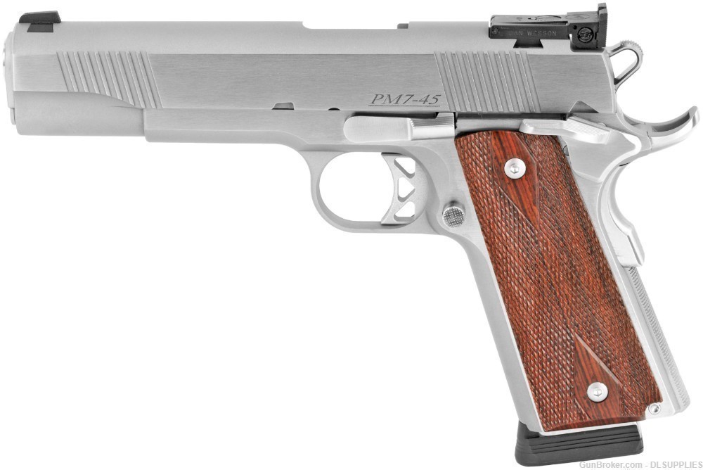 DAN WESSON 1911 POINTMAN SEVEN PM-7 STAINLESS ADJ. SIGHT 5" BBL .45ACP-img-1