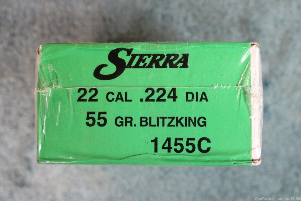 Sierra Blitzking #1455C .22 Caliber (.224) 55 grain Match 500 ct.-img-1