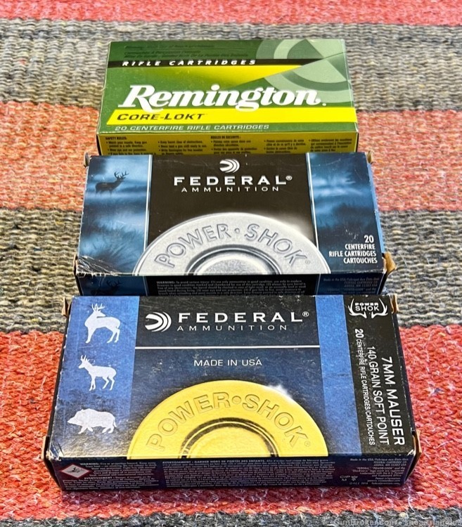 Lot Of 3 Boxes 7MM Mauser 7X57 Remington Federal Factory Rifle Ammunition! -img-0