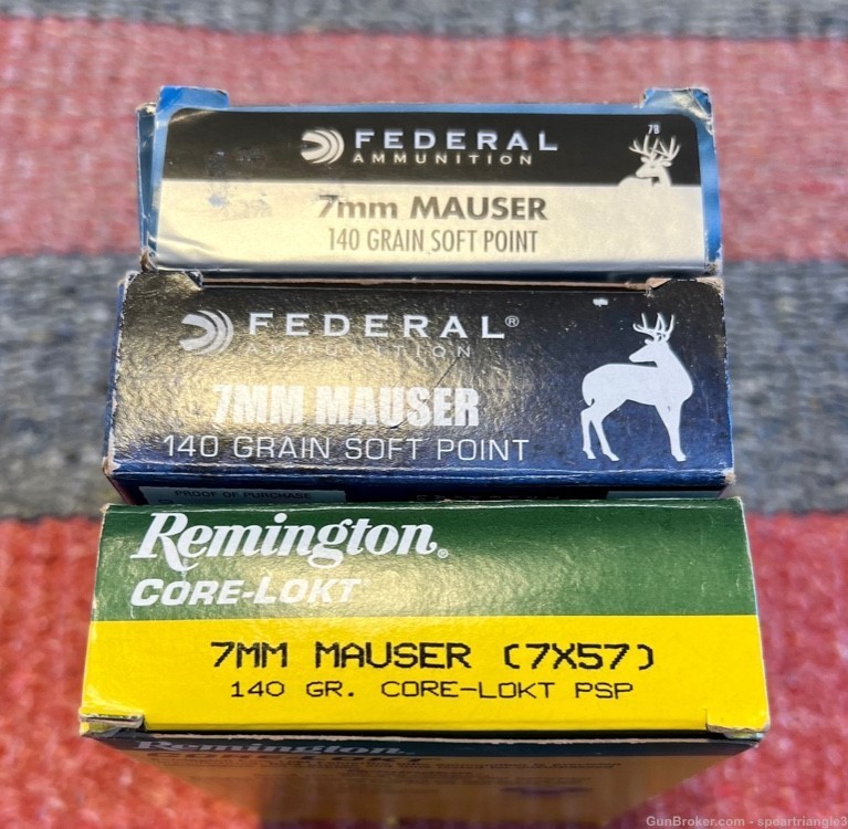 Lot Of 3 Boxes 7MM Mauser 7X57 Remington Federal Factory Rifle Ammunition! -img-1