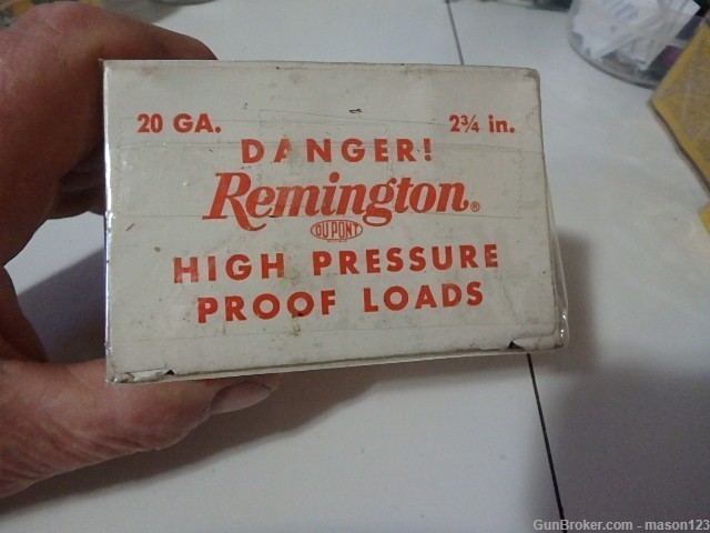 FULL 20 GA REMINGTON HIGH PRESSURE PROOF LOAD BOX  RED LETTER-img-1