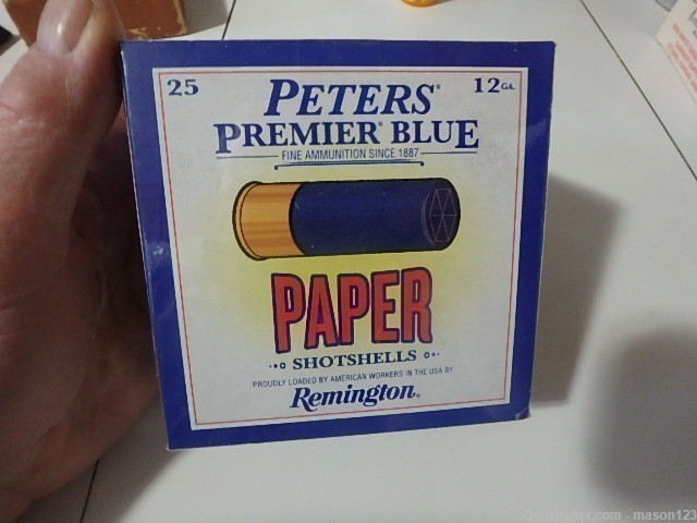 12 GA PETERS PREMEIR BLUE PAPER box paper shells no 8 shot-img-1