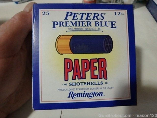 12 GA PETERS PREMEIR BLUE PAPER box paper shells no 8 shot-img-3