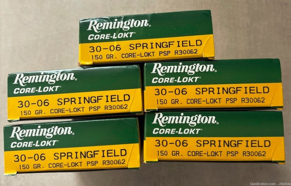 Remington .30-06 Core-Lokt PSP 150 gr  Brass Case 100 Rounds-img-0
