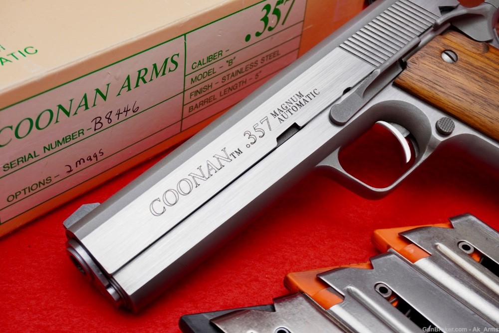 RARE Coonan Arms Model B 1911 .357 Magnum Stainless In Box w/5 Mags!-img-1