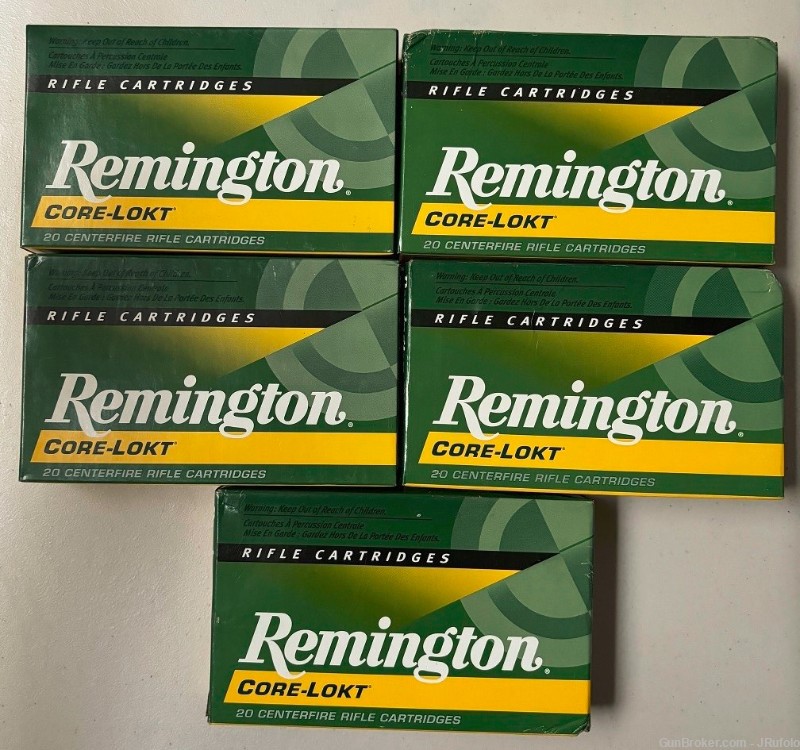 Remington .30-06 Core-Lokt PSP 180 gr  Brass Case 100 Rounds-img-1