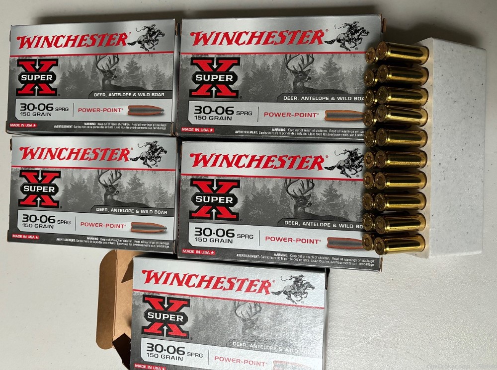 Winchester .30-06 Super X Power Point 150 gr  Brass Case 100 Rounds-img-3