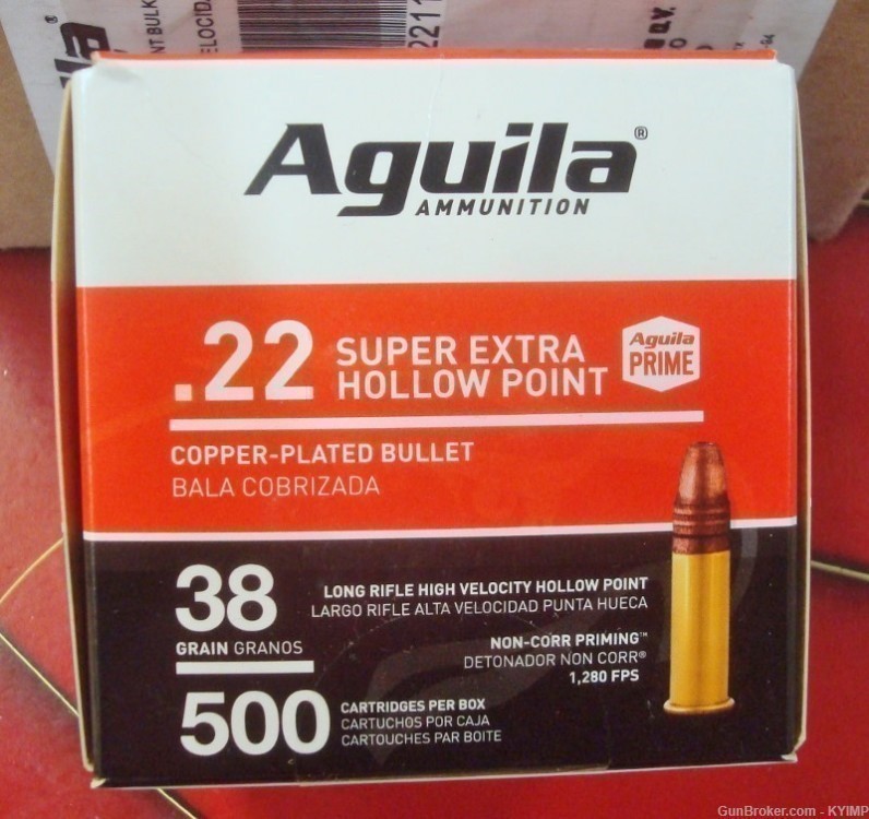500 Aguila SUPER EXTRA HP .22 LR 22 1280 FPS Copper Plated Hollow Point-img-4