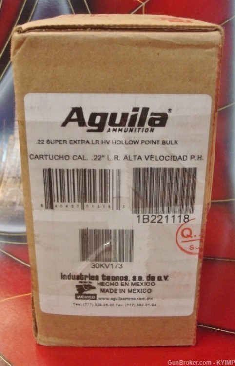 500 Aguila SUPER EXTRA HP .22 LR 22 1280 FPS Copper Plated Hollow Point-img-1