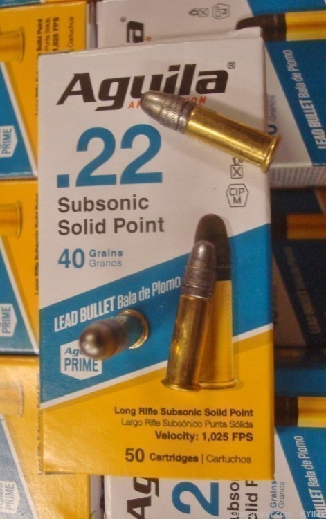 2,000 Aguila 22 LR SUBSONIC SOLID POINT 1025 FPS 40 gr 1B220269-img-0