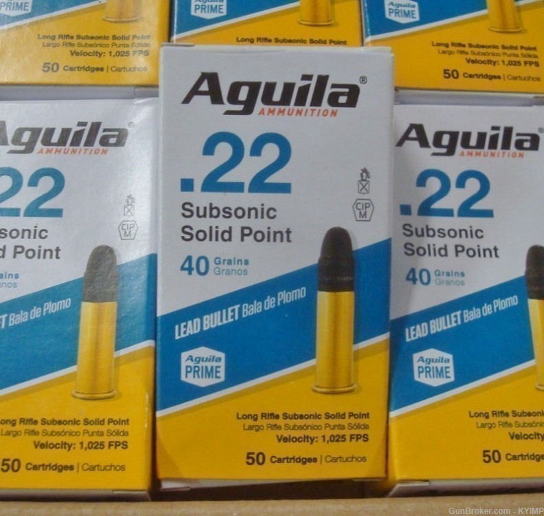 2,000 Aguila 22 LR SUBSONIC SOLID POINT 1025 FPS 40 gr 1B220269-img-1
