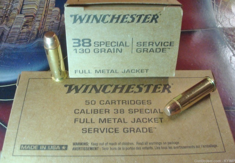 100 Winchester 38 Special FMJ 130 grain Factory NEW SG38W Ammo-img-1