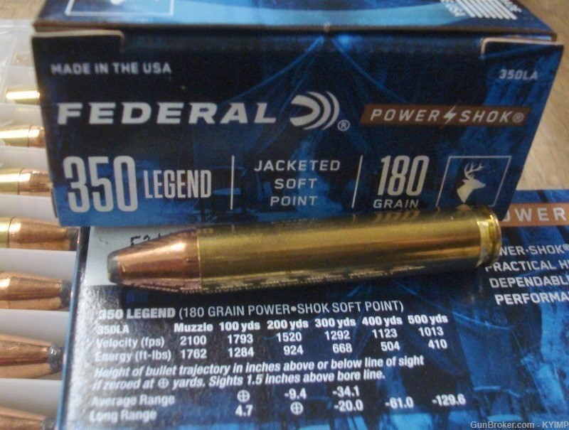 100 Federal .350 LEGEND POWER SHOK 180 JSP new ammunition 350LA-img-4