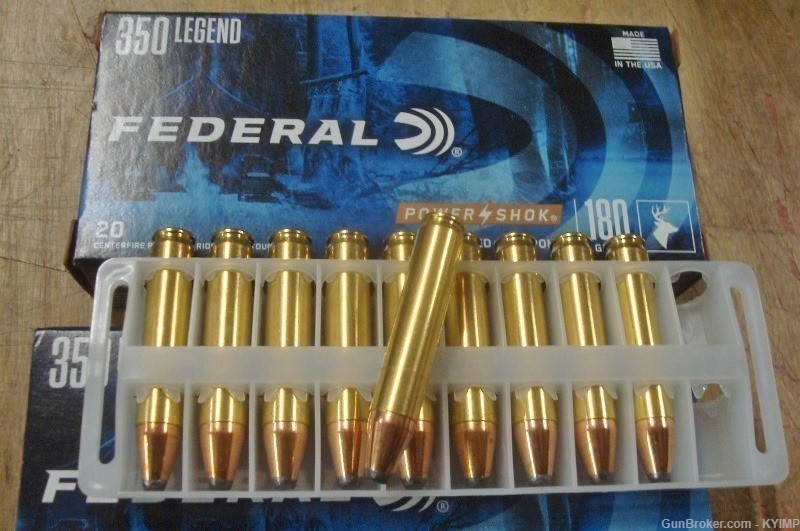 100 Federal .350 LEGEND POWER SHOK 180 JSP new ammunition 350LA-img-0