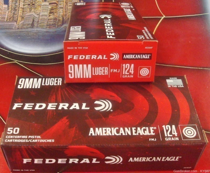 500 FEDERAL 9mm FMJ American Eagle 9 mm 124 gr AE9AP NEW ammunition-img-2