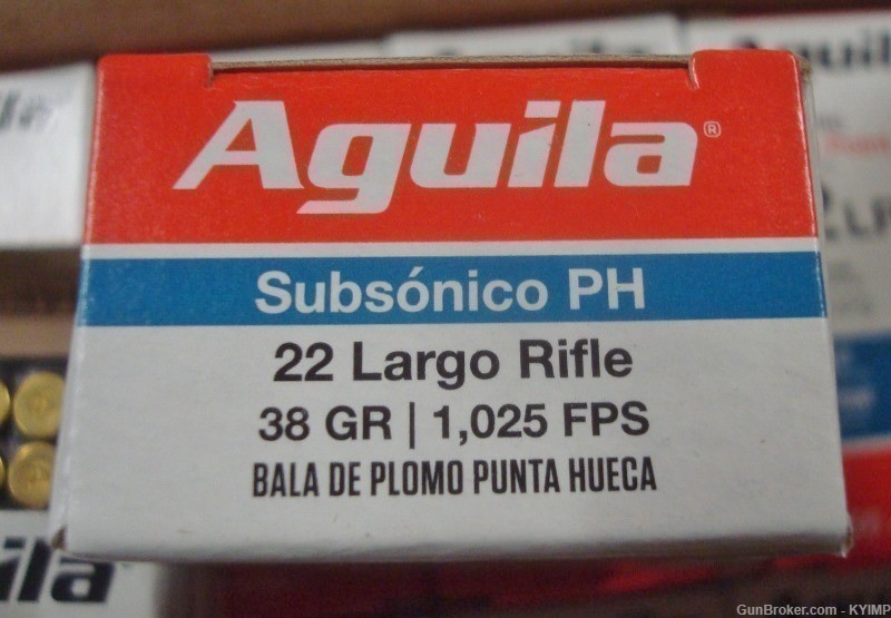 1,000 Aguila 22 LR SUBSONIC HOLLOW POINT 1025 FPS 38 gr 1B220268-img-1