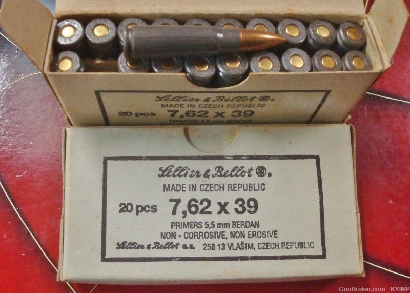 200 Sellier & Bellot 762x39 FMJ 124 gr Factory NEW ammunition-img-0