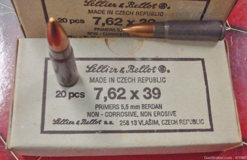 200 Sellier & Bellot 762x39 FMJ 124 gr Factory NEW ammunition-img-2