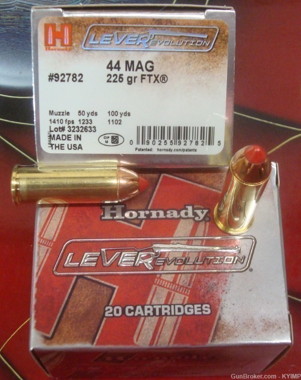 40 HORNADY 44 Magnum 225 grain FTX LeveRevolution New ammunition 92782-img-4