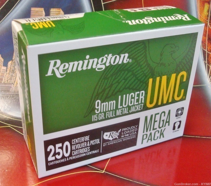 500 Remington FMJ Range 9mm 115 gr Factory 23777 NEW Ammo-img-2