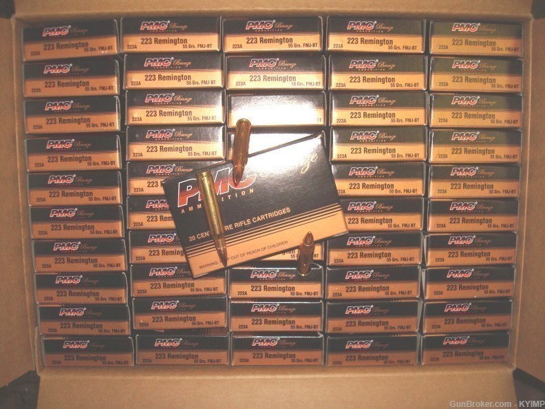 1000 PMC FMJ 55 grain FMJ .223 Factory NEW Bronze Ammo 223A-img-5