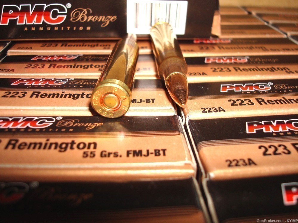 1000 PMC FMJ 55 grain FMJ .223 Factory NEW Bronze Ammo 223A-img-2