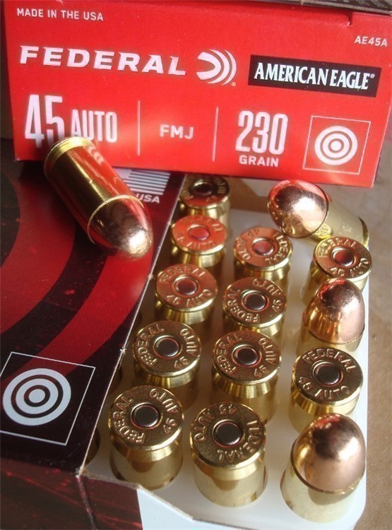 100 Federal American Eagle 45 acp 230 gr FMJ NEW ammunition AE45A-img-1