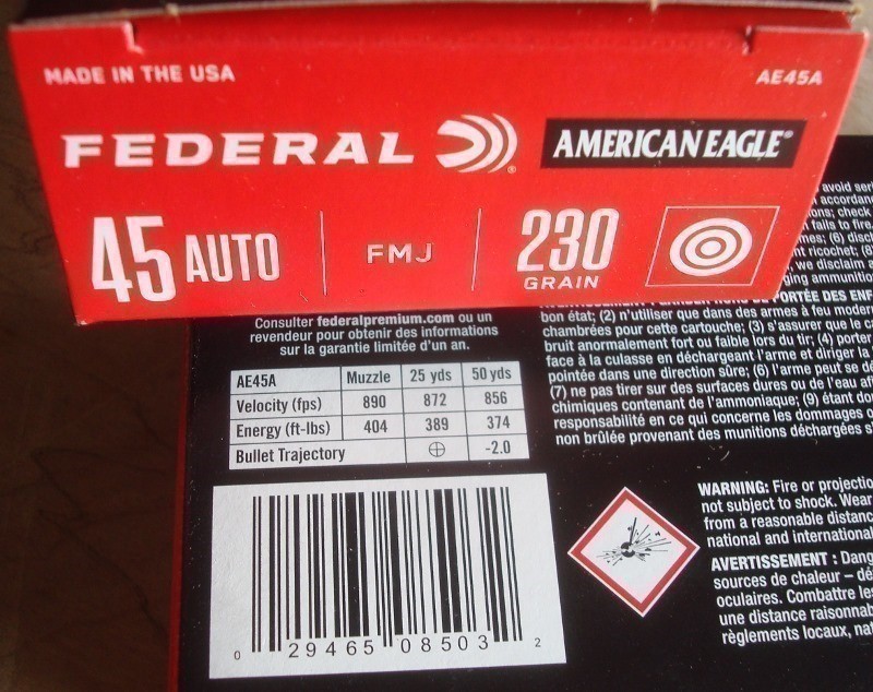 100 Federal American Eagle 45 acp 230 gr FMJ NEW ammunition AE45A-img-5