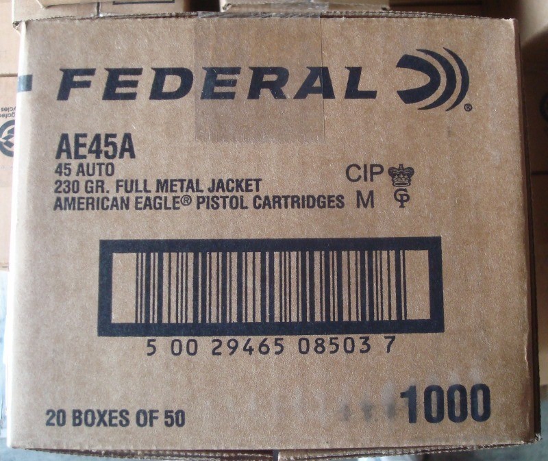 100 Federal American Eagle 45 acp 230 gr FMJ NEW ammunition AE45A-img-6