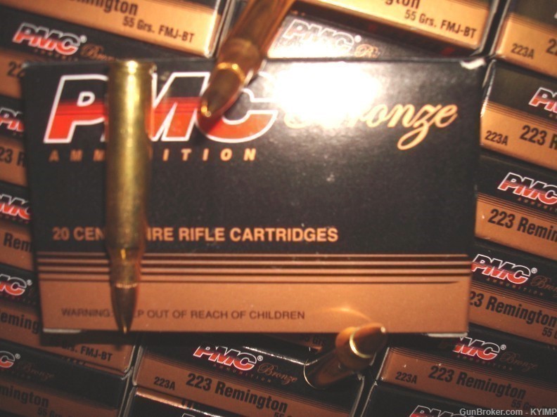 200 PMC .223 FMJ 55 grain FMJ Factory NEW Bronze Ammo 223A-img-2