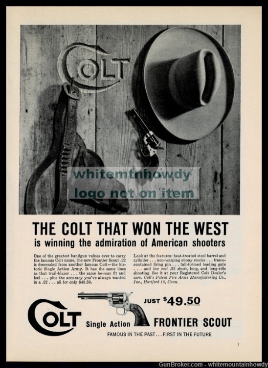 1958 COLT Single Action Frontier Scout Revolver AD Colt that won the West-img-0