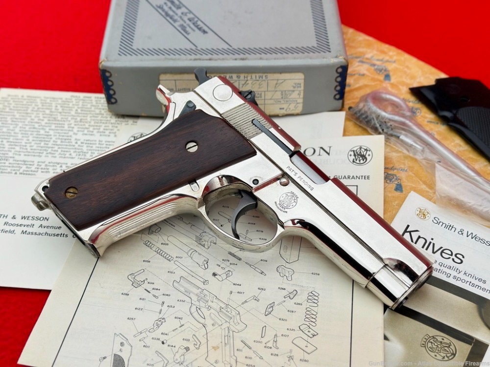 Nice 1976 Smith & Wesson Model 59 Nickel 4" 9mm |Original Box - Complete|-img-6