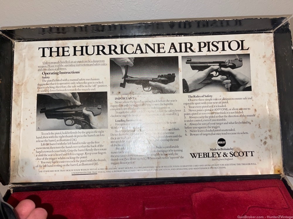 Webley and Scott hurricane .177 air pistol in box!-img-6