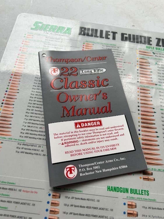 Thompson Center arms 22 Long Rifle Classic Owners Manual-img-0