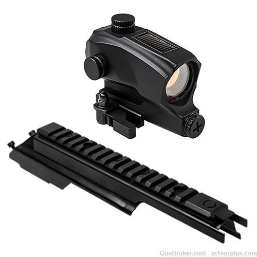 Low Profile Dust Cover Mount + SOLAR Power Red Dot Sight for AK47 AK-img-0