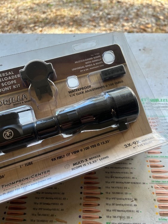 Thompson Center 3-9x40 Muzzleloader Scope Package with Gorilla Rings & Base-img-2