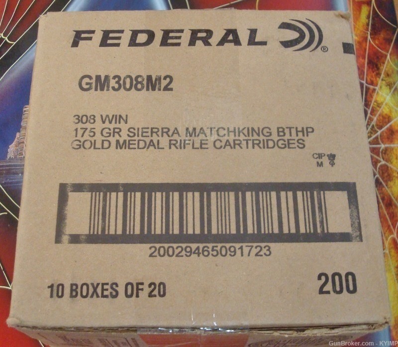 200 Federal Gold Medal 308 Match 175 gr BTHP win GM308M2 New Ammo-img-0