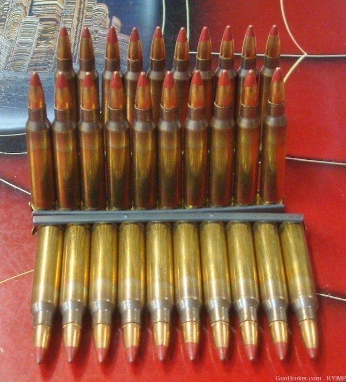 30 rounds US 5.56 FMJ 55 grain brass TRACER RED TIP Ammunition-img-0