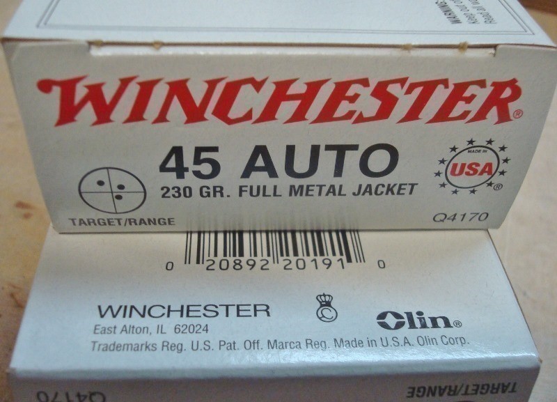 100 Winchester .45 acp 230 gr FMJ 45 NEW ammo Q4170-img-1