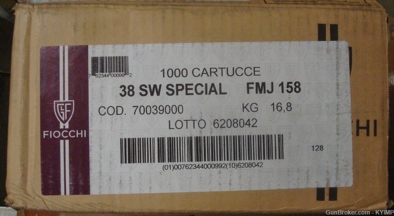 500 FIOCCHI 38 Special FMJ 158 grain Factory NEW ammunition-img-3