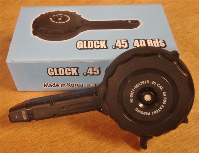 Glock 45 acp 40 round New Rotary Drum magazine Korean-img-0