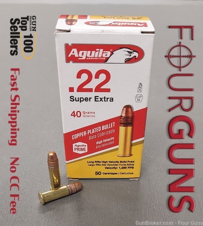 Aguila .22LR Super Extra 40 Grains Solid Point  50-Rd Box-img-0