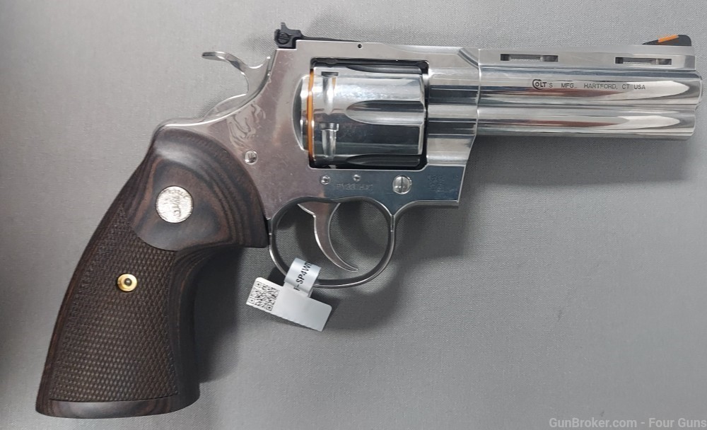 Colt Python 357Mag Revolver 4.25" SS Walnut Grips 6RD SP4WTS-img-1