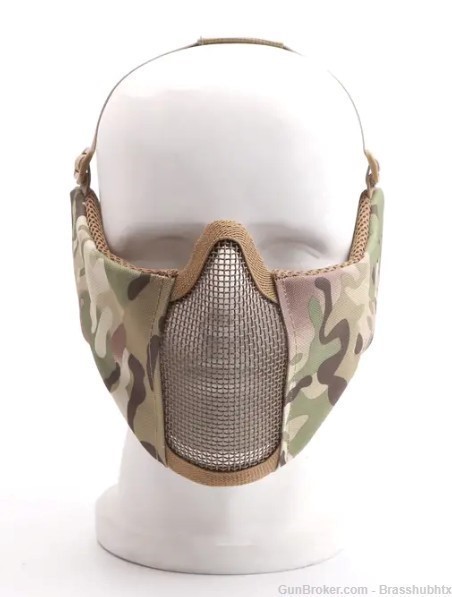 Tactical Wire Mesh Lower Face & Ear Protection Mask-DESERT-img-0
